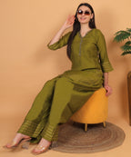 Olive Green Gota Co-ord Set (Test-3)
