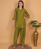 Olive Green Gota Co-ord Set (Test-3)