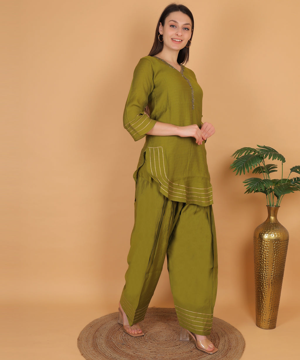 Olive Green Gota Co-ord Set (Test-3)