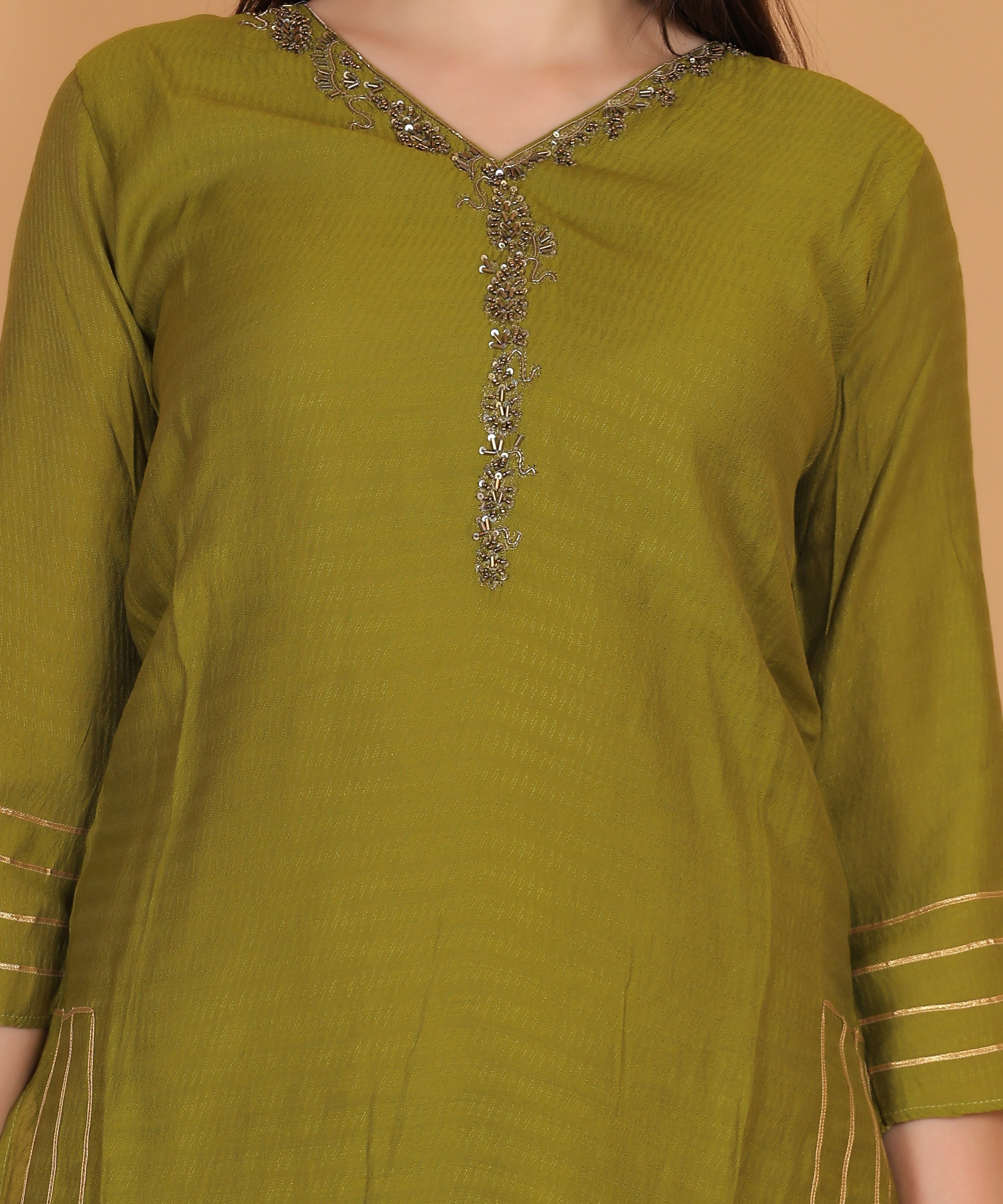 Olive Green Gota Co-ord Set (Test-3)