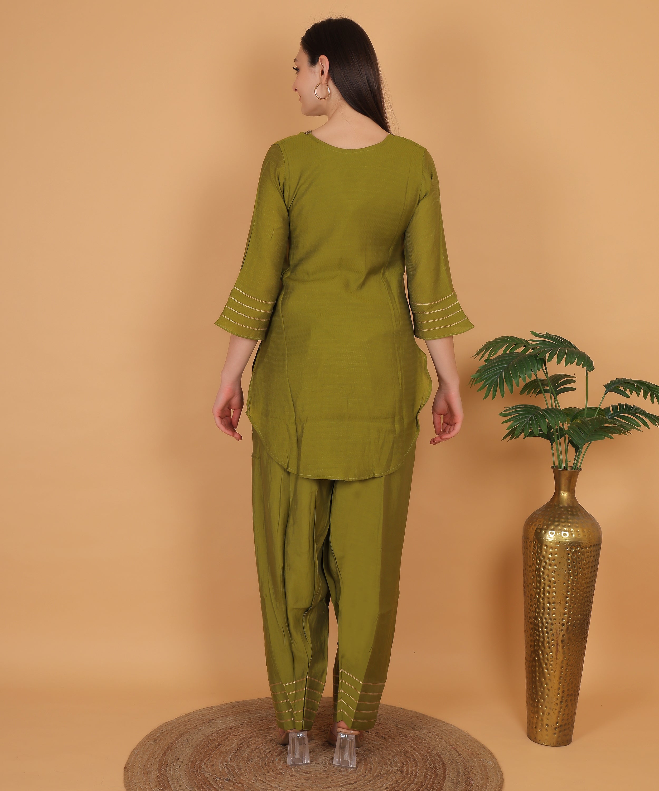 Olive Green Gota Co-ord Set (Test-3)